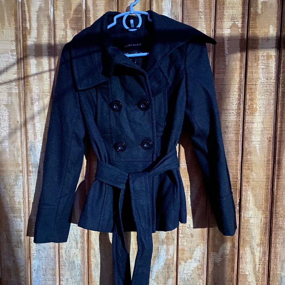 Zara Basic Wool Blend Short Coat - image 2